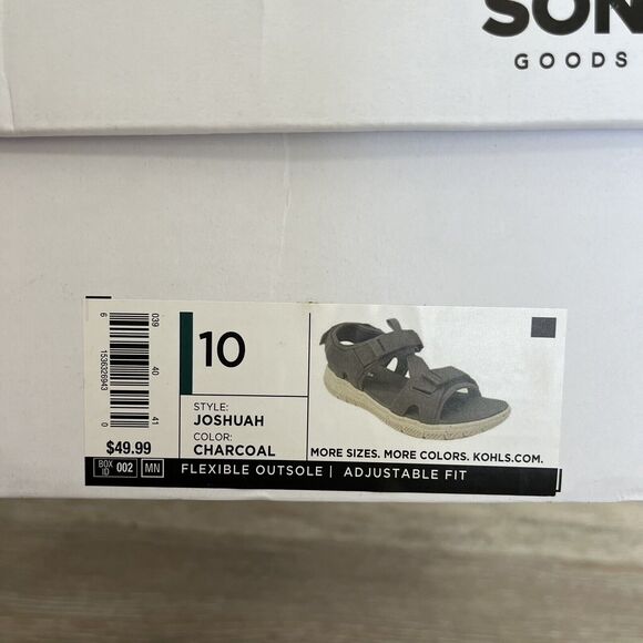 Sonoma Goods For Life® Joshuah Men's Sport Sandals Charcoal Size 10 NIB Fishing - Picture 6 of 6
